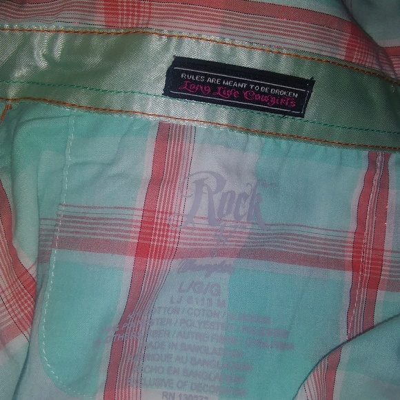 Rock Wrangled Button Up Shirt Rules Are Meant To B - Picture 8 of 8